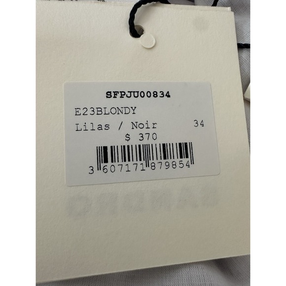 Sandro Midi Skirt Womens Size‎ 34 Linen Blend Ruffle Cóctel Designer Lined New - Picture 9 of 16